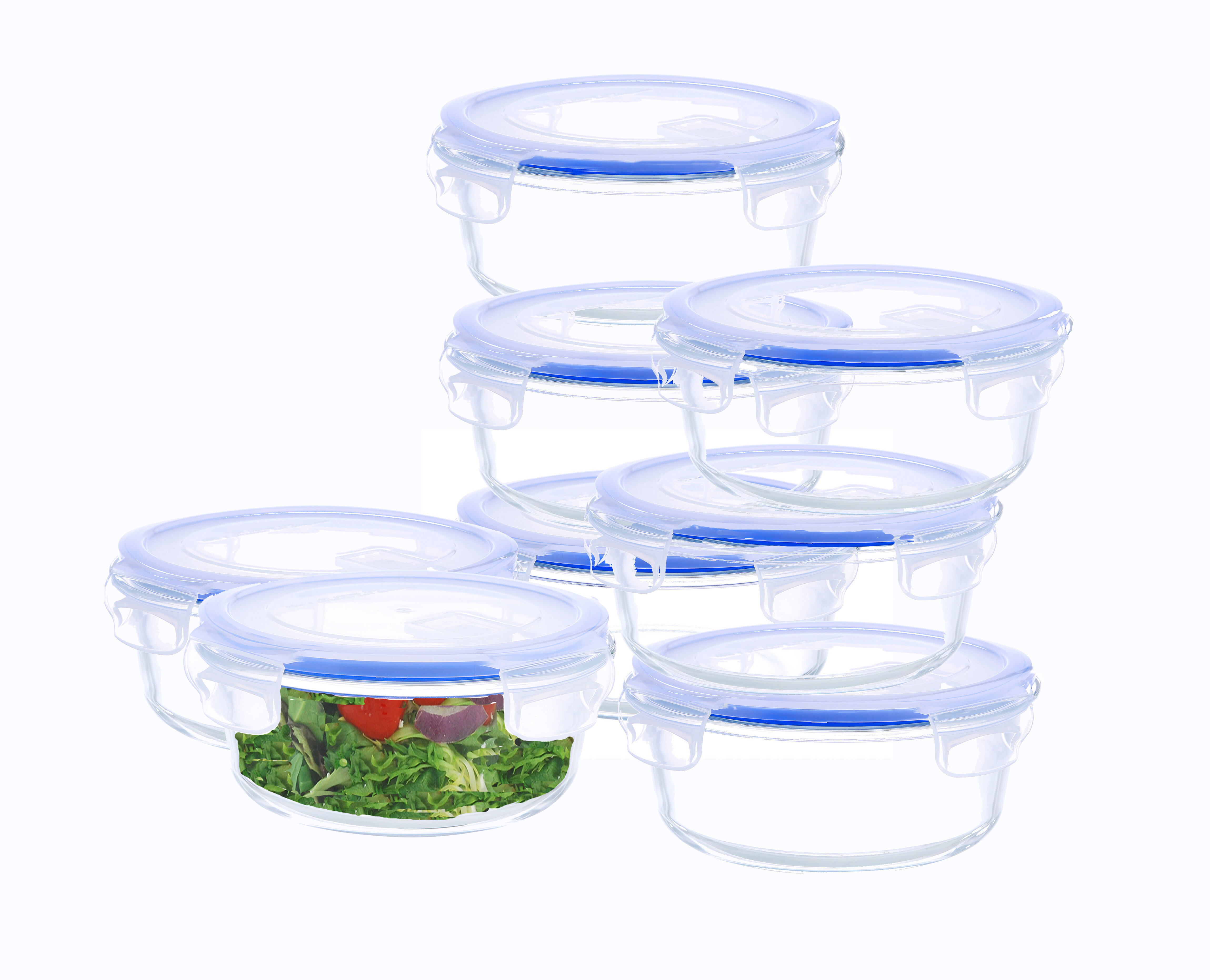 Prep & Savour Glass Food Storage Containers Set, Large Size Glass