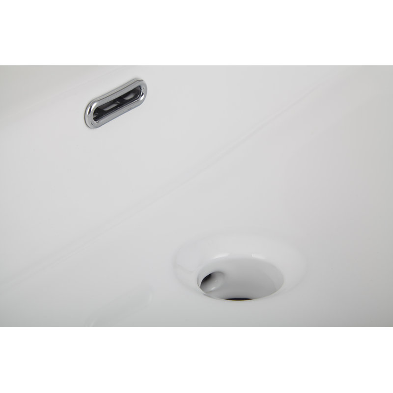 A&E Bath And Shower 16.5'' Glossy White Ceramic Rectangular Bathroom Sink with Overflow