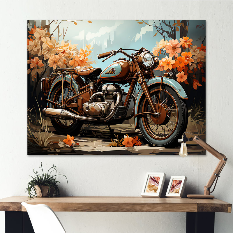 Rétro Moto I, Toile tendue, H 34 po x l 44 po x P 1,5 po