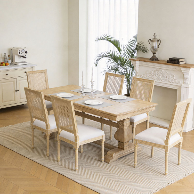 Ensemble de 2 chaises de salle à manger French Country, Beige