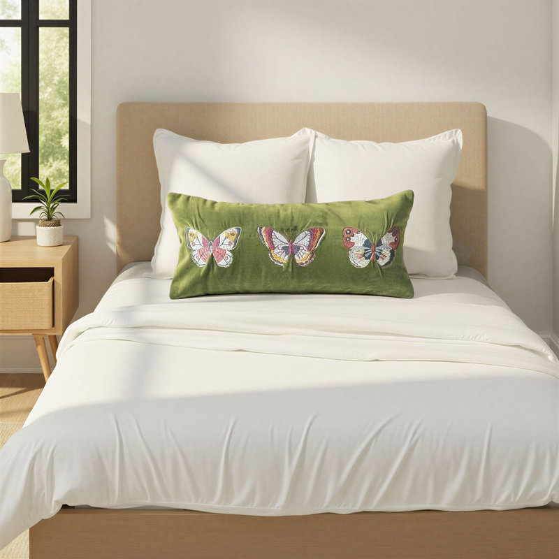 Creative Co-Op Butterfly Lumbar Pillow - Thumbnail 2