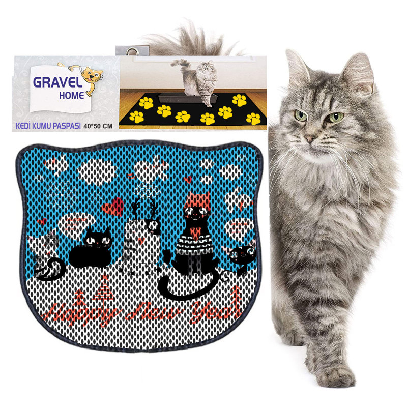 Durable Cat Litter Mat, 15.7 x 19.7 inches | 50% PVC / 50% Polyester, Machine Washable & Vacuum Friendly | Perfect for Easy Cleanup, Non-Slip Design to Keep Your Home Clean & Fresh, Ideal for Pet Owners