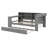 Wood Platform Bed With Storage Shelves, Trundle, Charging Station, LED, Desk And Upholstered Headboard-898990319