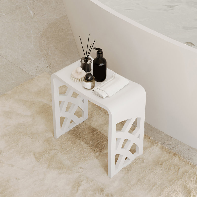 Casainc Riverside Freestanding Solid Surface Bathroom Shower Stool