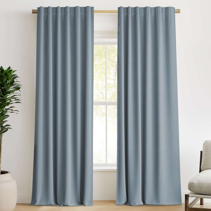 Curtains Thermal Insulated Window Treatment Panels Room Darkening Drapes for Living Room Back Tab/Rod Pocket Bedroom Draperies 2 Panels