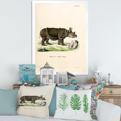 Rhinocéros rétro - peinture sur toile
