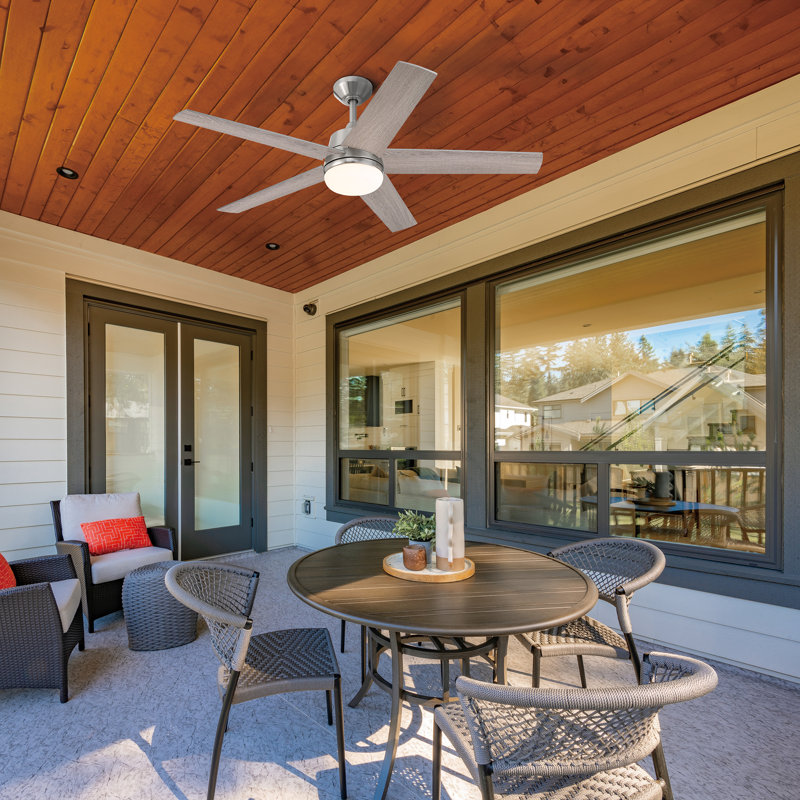 Purab 52'' Ceiling Fan with LED Lights, Silver/Gray