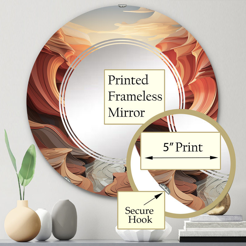 Elstree - Miroir mural rond, 24 po x 24 po