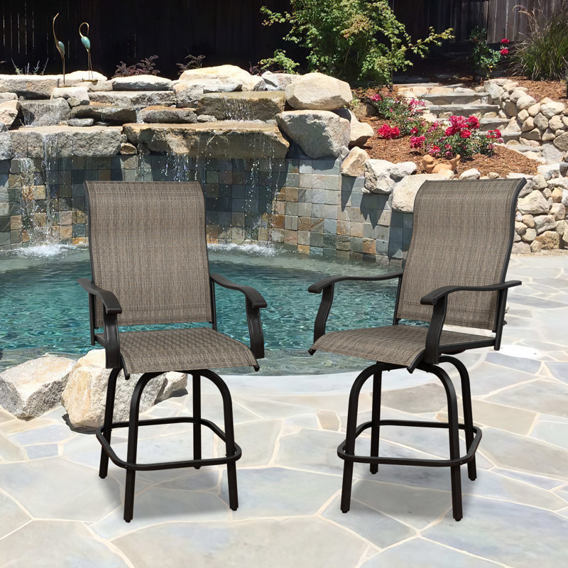 Chaise de patio pivotante avec coussin, Naturel