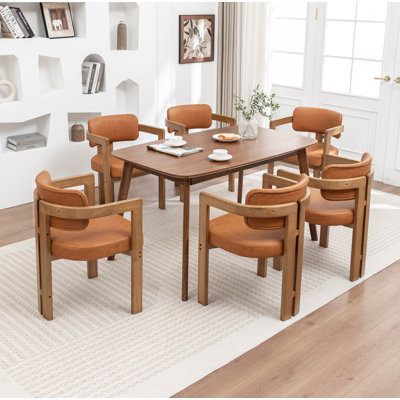 Stanford Upholstered Curved Solid Wood Dining Chair