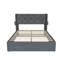 Base de lit plateforme double avec rangement à gaz, tête de lit à oreilles moderne et ports de charge USB, gris foncé-1879061003