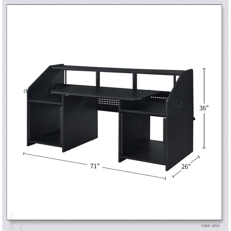 Bureau de musique rectangulaire avec 2 compartiments ouverts pour les fabricants de pointe, espace de travail spacieux et durable