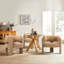 Modern Upholstered Barrel Armchair-1808112973