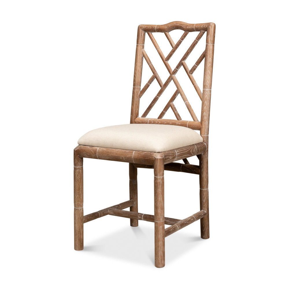 Brighton 20'' H Fabric Upholstered Oak Side Chair (Set of 2) Sarreid Ltd