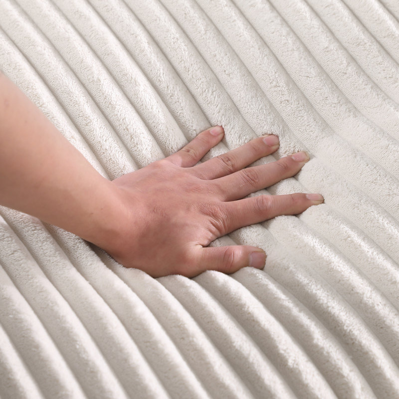 Canapé modulaire d'angle en velours côtelé gris foncé avec méridienne, Beige
