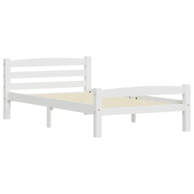 Beeman Solid Wood Bed, European Single (90 x 200cm), White