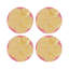 Sous-verres ronds en cuir hibiscus rose-119015041