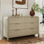 Commode contemporaine à 6 tiroirs Roundhill Furniture, gris clair