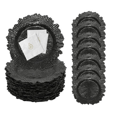 Ensemble de 24 assiettes décoratives en plastique 12,6 po pour assiettes décoratives multicolores