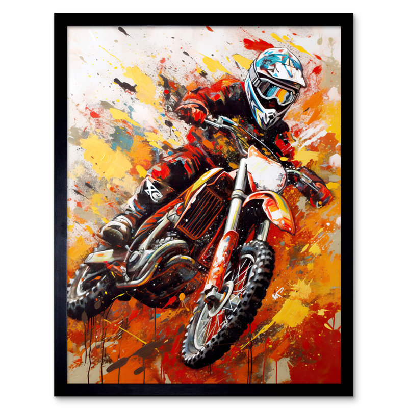 Shaima Motocross Race Motorcycle Sport Oil - Single Picture Frame Print