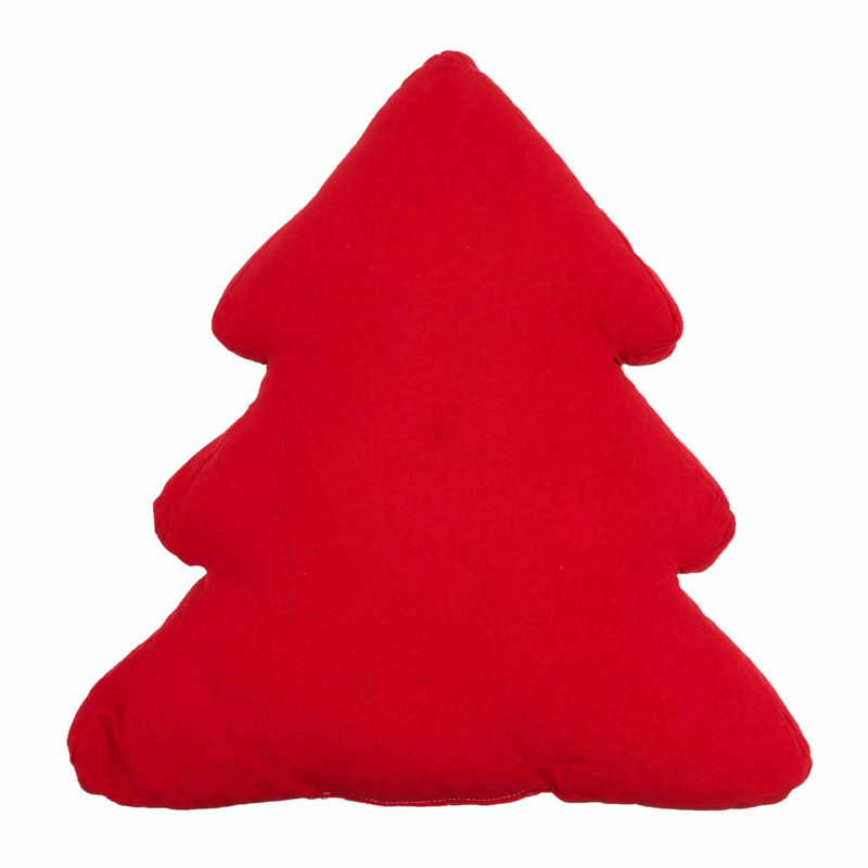 Coussin décoratif en forme d'arbre de Noël Christmas Dogs in Festive Holiday Outfits 18,5 po x 20 po