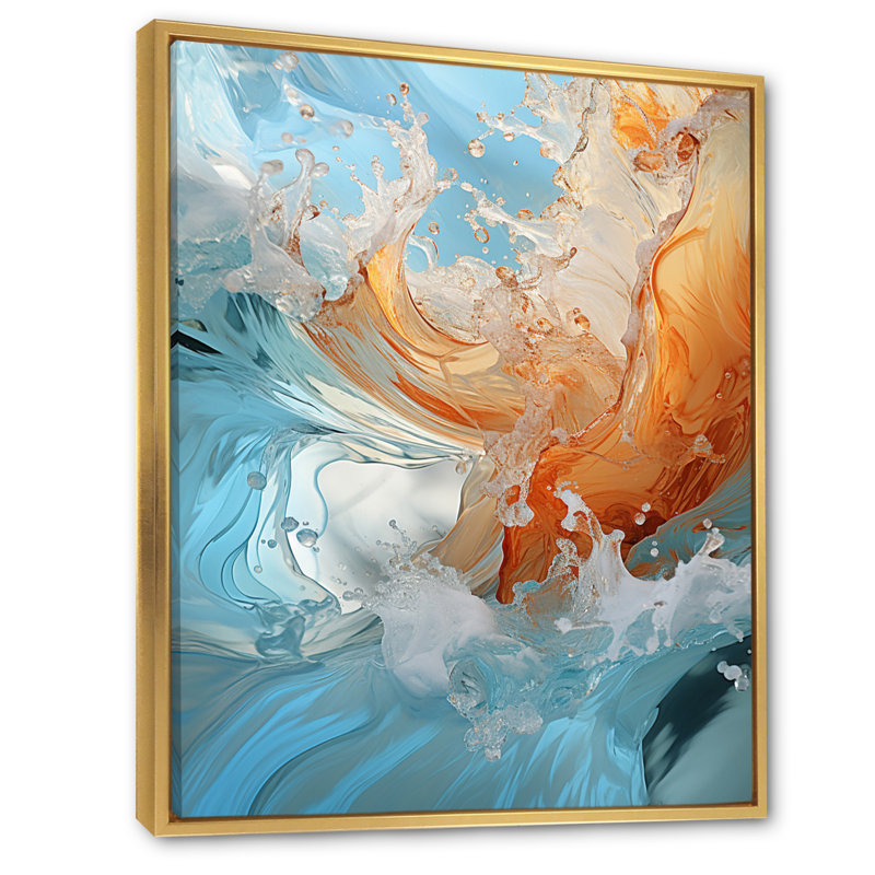 Jaeleah Beach, Oceanic Rhythms, impression sur toile, H 32 po x l 24 po x P 1 po, Cadre flottant doré