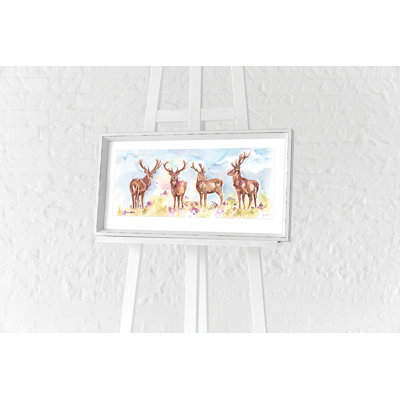 Stag Herd by Jennifer Rose - No Frame Painting
