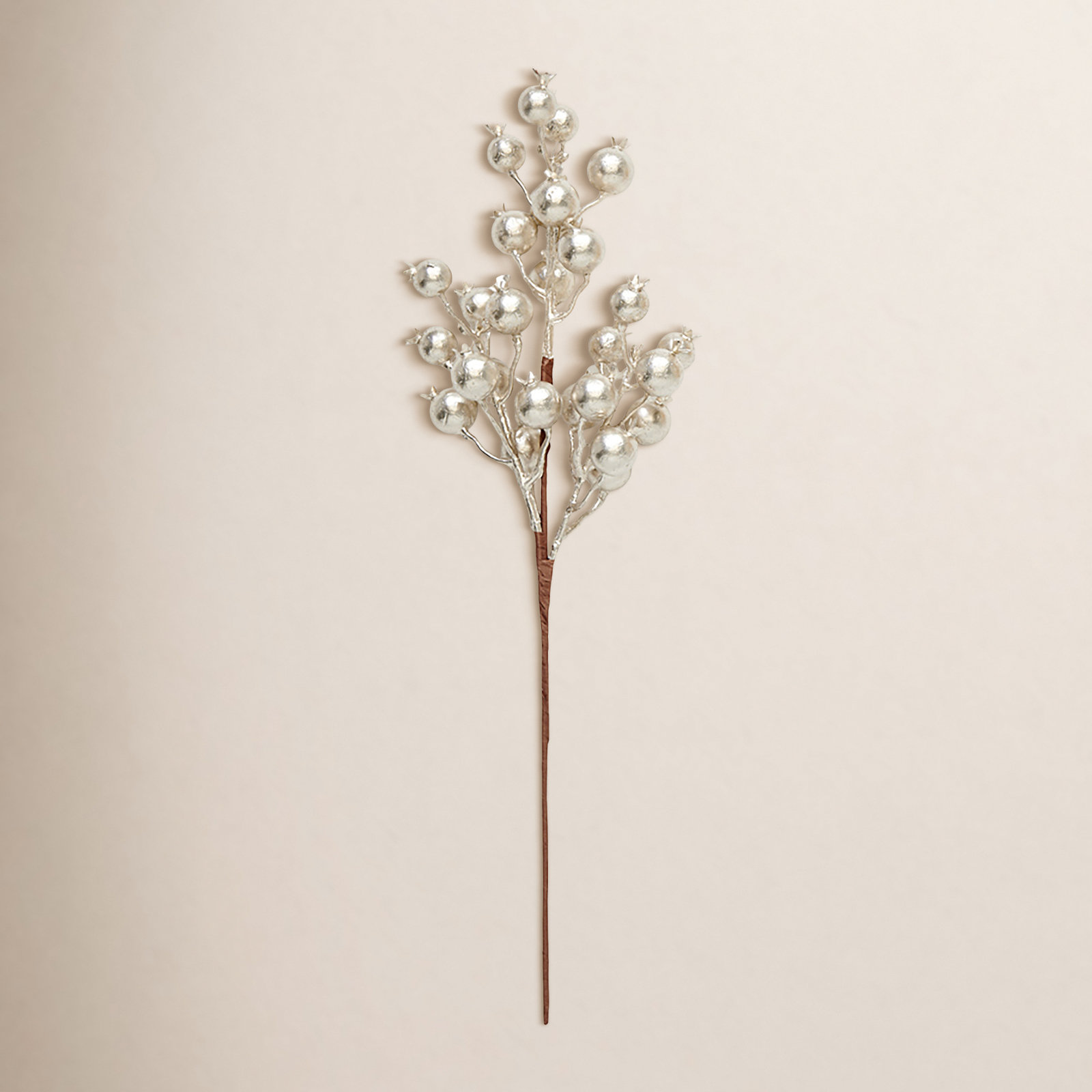 Holly Berry Floral Stems, Cream