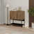 Modern Console Table Whiskey Oak - Black Wood