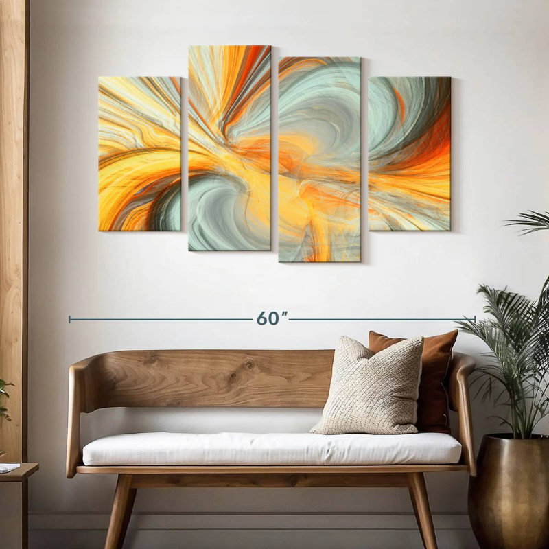 Avery fluide abstrait dynamique, H 32 po x l 52 po