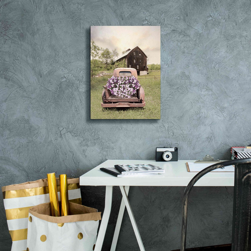 Gracie Oaks «Petunia Truck» par Lori Deiter, H 16 po x l 12 po x P 0,75 po