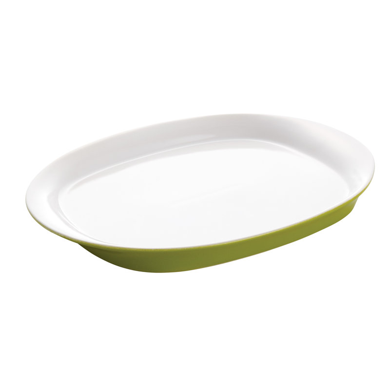 Round & Square Serveware 16.25" Oval Platter, Green