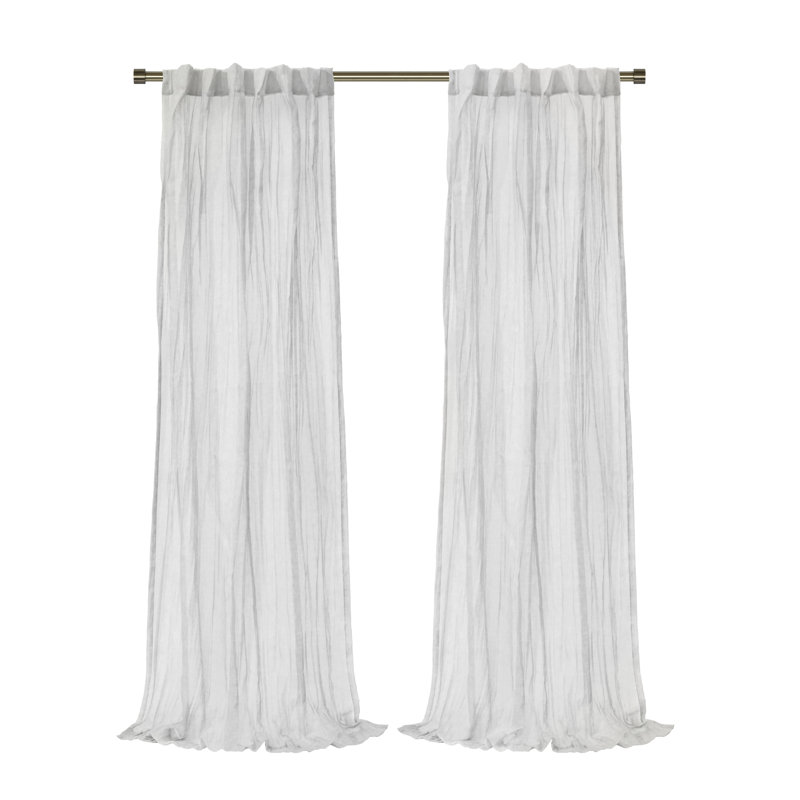 Sheer Curtain Single Panel, White, 52" W x 84" L