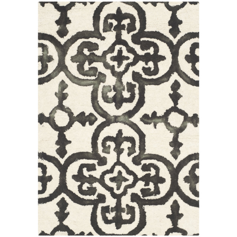Pimentel Hand Tufted Wool Geometric Rug, Rectangle 2' x 3'