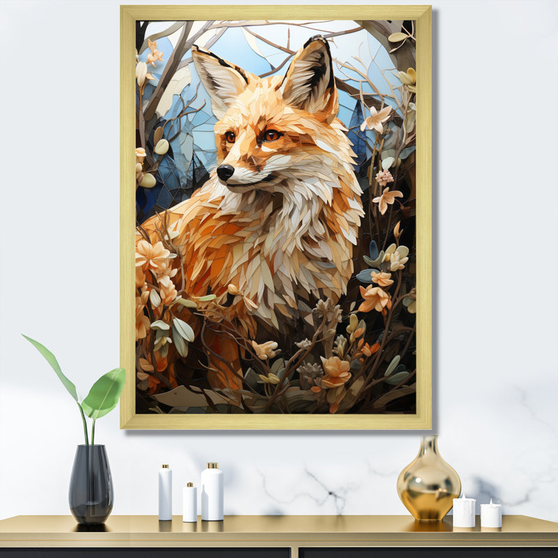 Fox Wilderness Observer Pastoral I - animaux, impressions sur toile, H 44 po x l 34 po x P 1,5 po, Encadrement doré