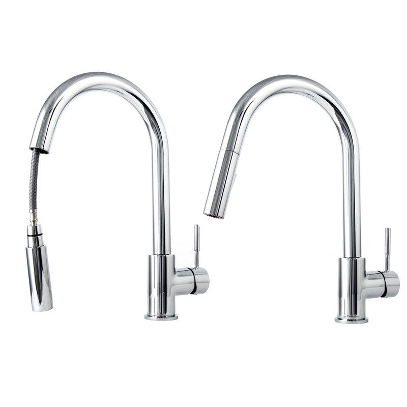 Gemini Single Handle Kitchen Faucet with Side Spray and Accessories, Chrome