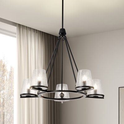 Valentine - Chandelier - Finish - Hammered Glass