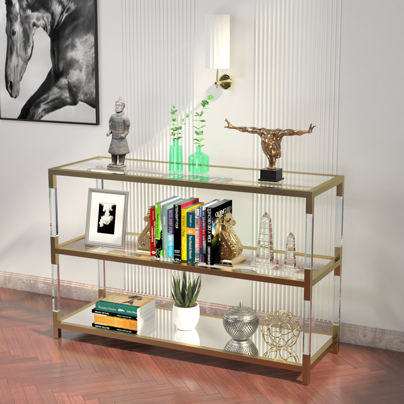48'' Glass Top Console Table