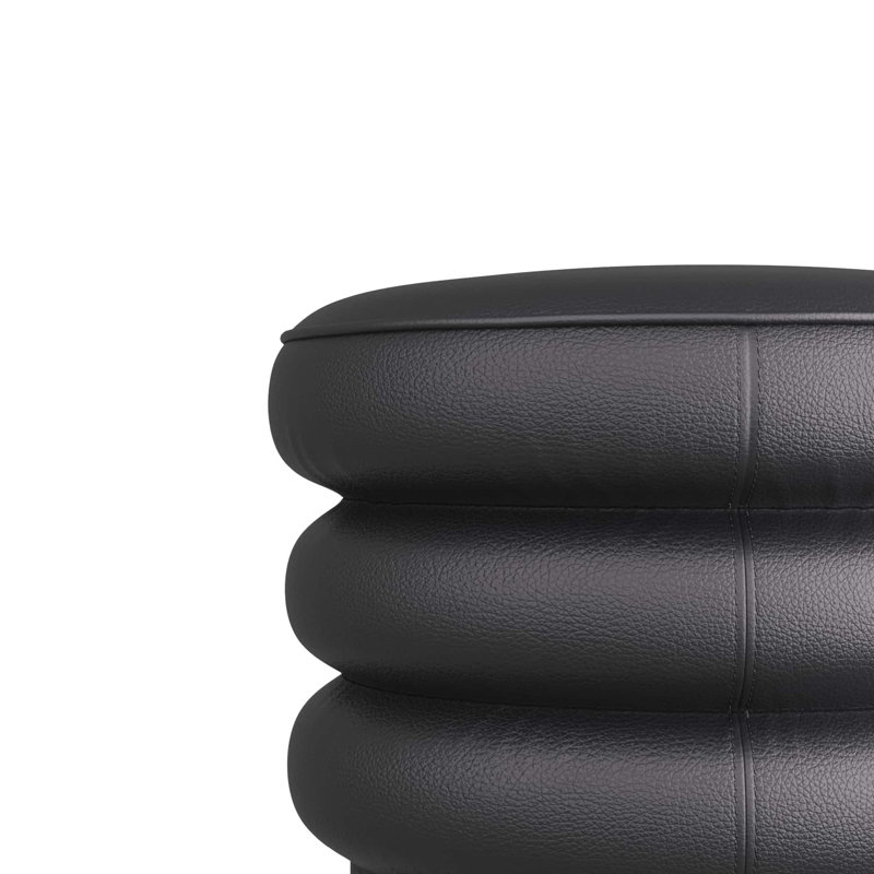 Rollo Round Leather Ottoman