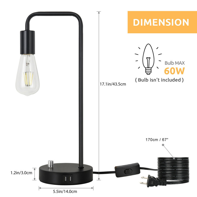 Metal USB Table Lamp