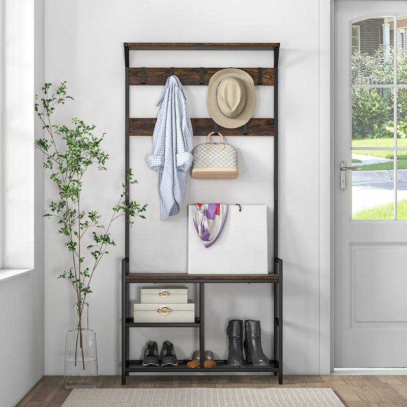 Hall Tree 84cm Wide with Bench