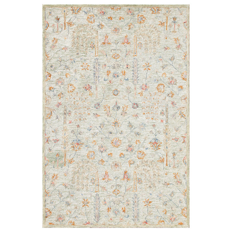 Sage Green Handmade Traditional Natural Wool Indoor Area Rug