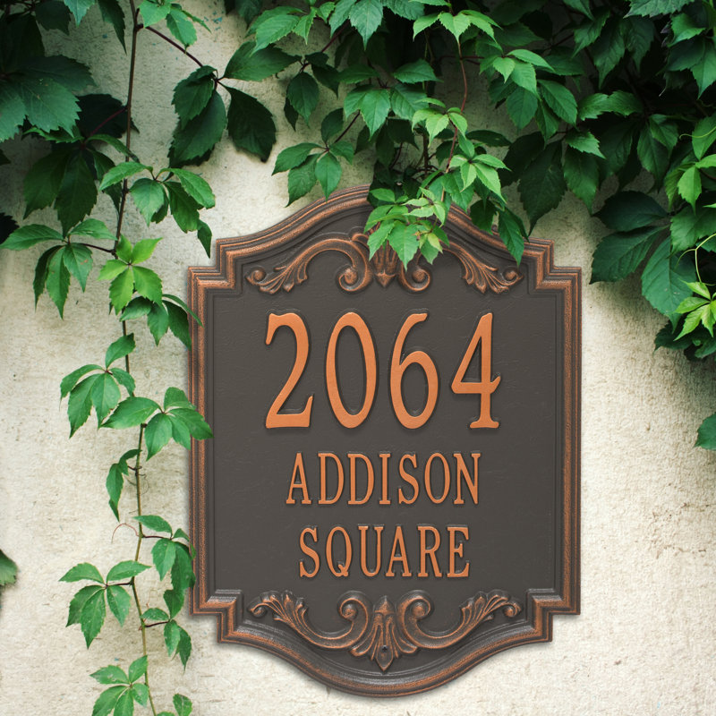 Signature Series 3-Line Wall Address Plaque, Forged Copper, Copper, Yes