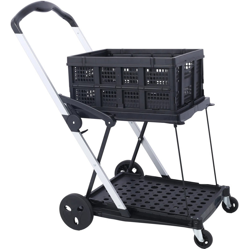 Chariot pliant, roulettes pivotantes à 360 ° pour la lessive