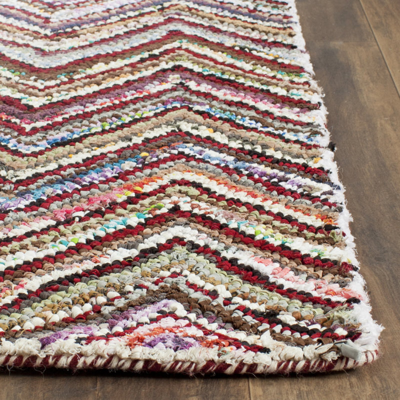 Cleaves Chevron Cotton Hand Woven Area Rug, Square 183 cm