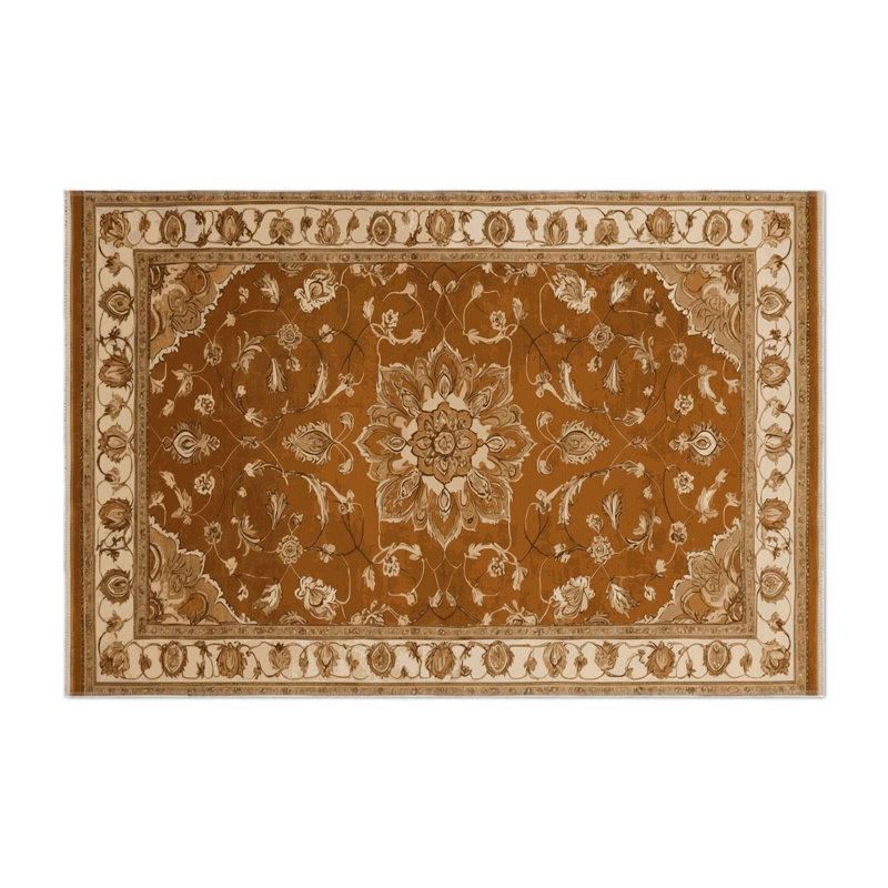 Tabriz Brown Indoor and Outdoor Area Rug, Rectangle 8' x 10'