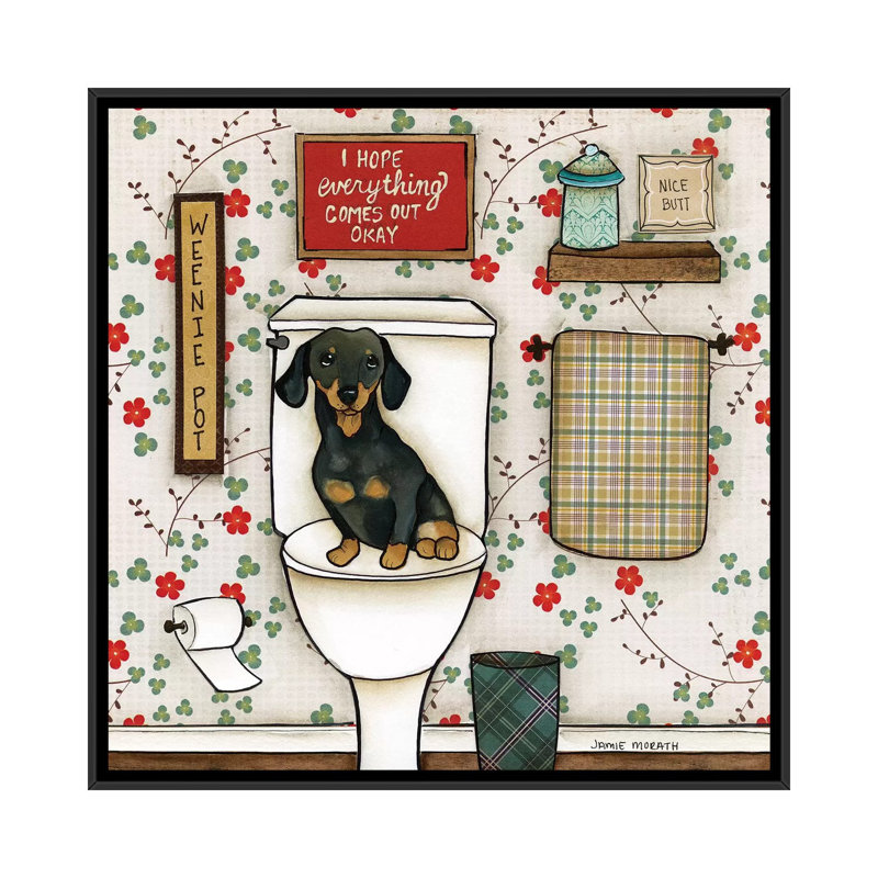 « Weenie pot » par Jamie Morath-impression, Toile avec cadre noir, Pas de tapis, H 37 po x l 37 po x P 1,5 po