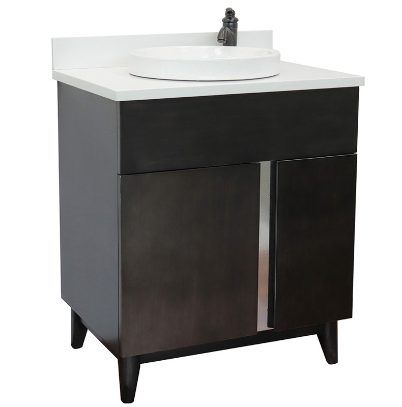 Ensemble de meuble-lavabo simple 31 po Galyon, Quartz blanc