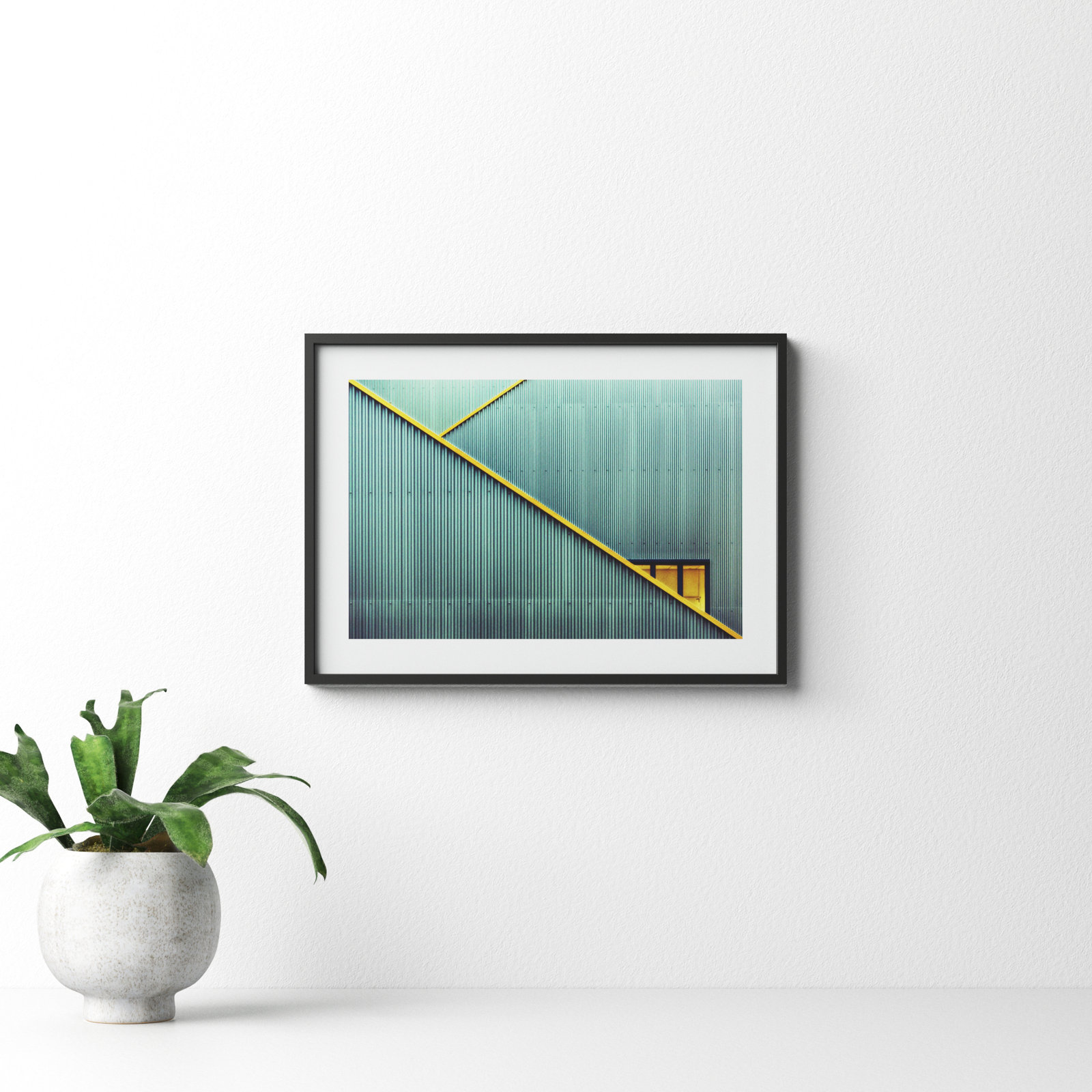 Stairs by Jan Niezen, 14.25" H x 19.38" W x 0.88" D, Black Framed Paper