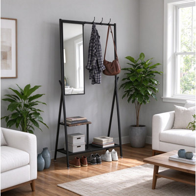 Aluminium Freestanding 3 - Hook Coat Rack